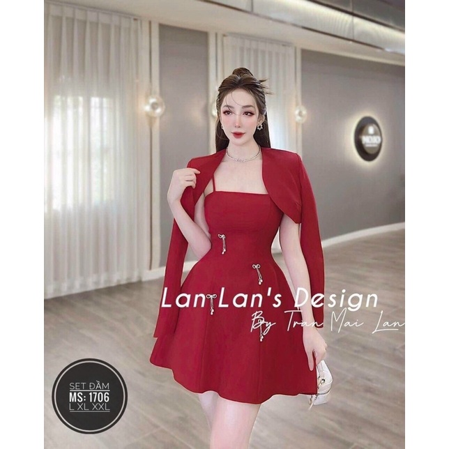 Set đầm nơ 2 món