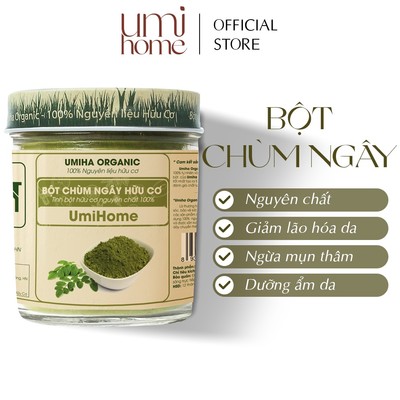 Bột Chùm Ngây hữu cơ UMIHOME nguyên chất 135g | Dùng đắp mặt nạ cấp ẩm