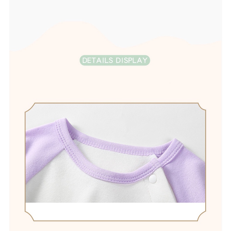 Đồ Ngủ Áo Liền Quần Luckycandy Chất Cotton Tay Dài Cho Bé Sơ Sinh 0-24 Tháng Tuổi