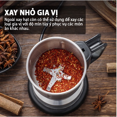 Máy Xay Hạt Khô Ngũ Cốc KOEN Công Suất 300W Lưỡi Dao 6 Cánh Thân Máy Được Làm Bằng Thép Không Gỉ