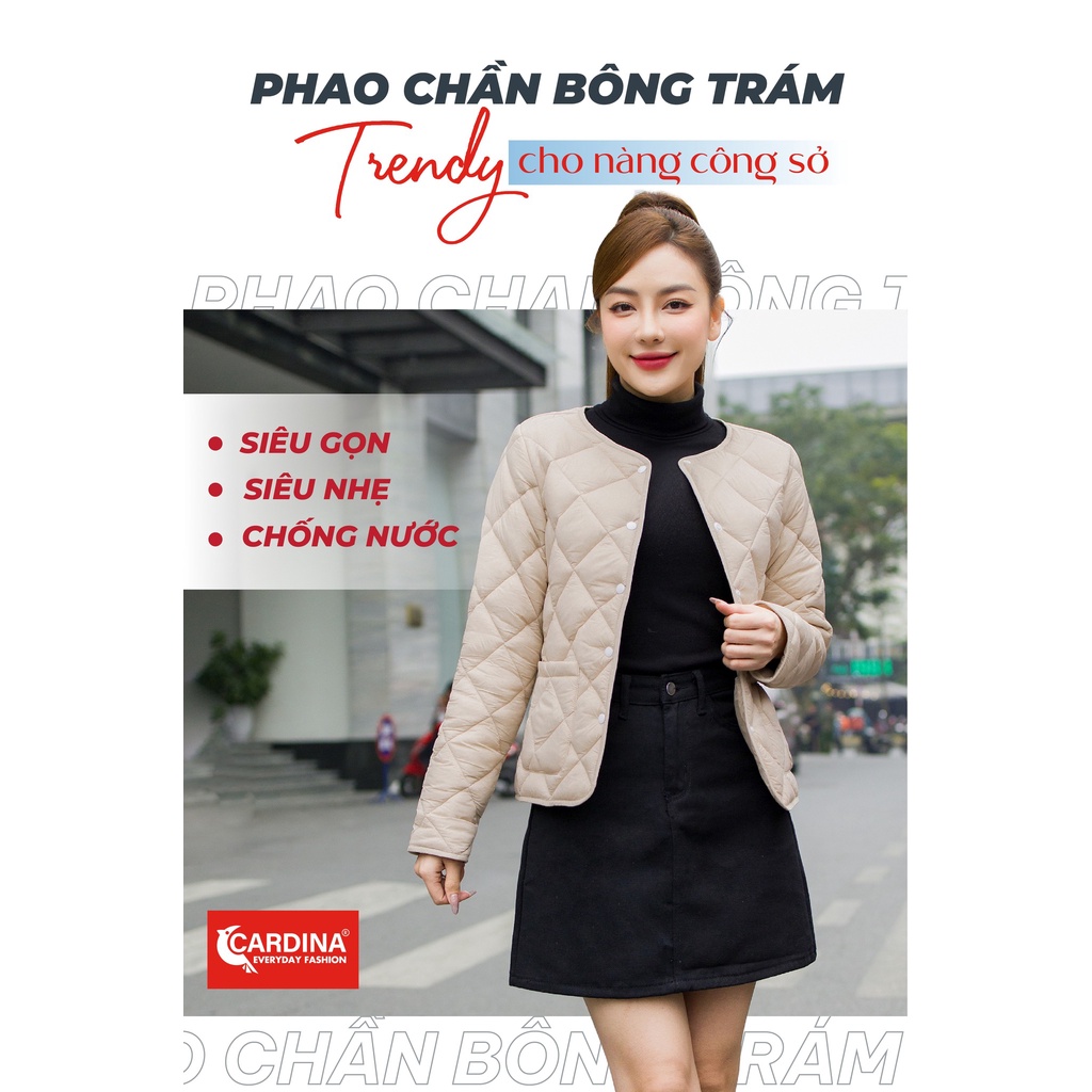 Áo Phao Nữ 𝐂𝐀𝐑𝐃𝐈𝐍𝐀 Chất Gió Chần Trám Nhật Cao Cấp Siêu Nhẹ Siêu Ấm 3PF01