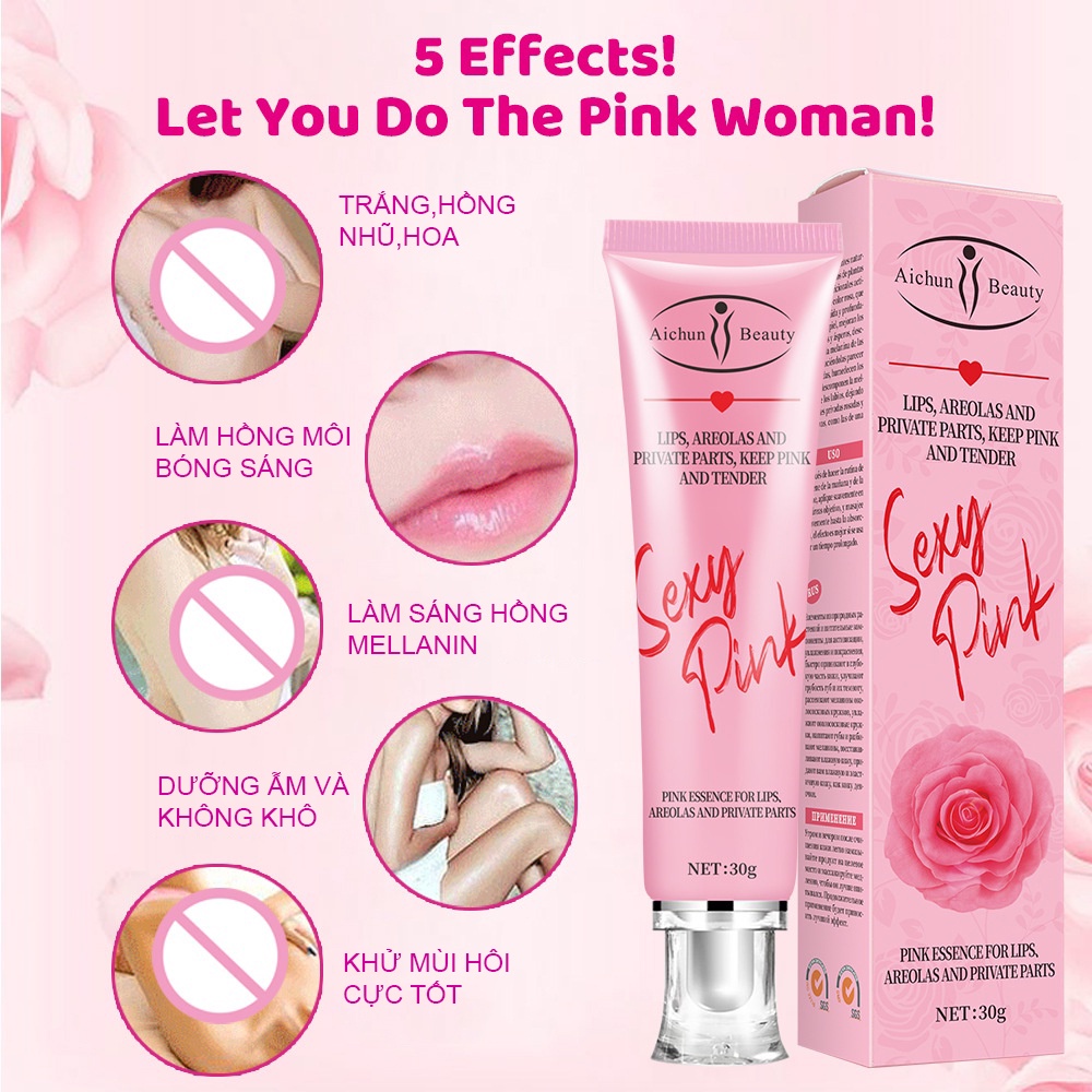 Kem hồng môi,nam nữ,nhũ hoa,vùng kín,Sexy,chống thấm nước mồ hôi,ngừa khô môi,dưỡng môi. 30g