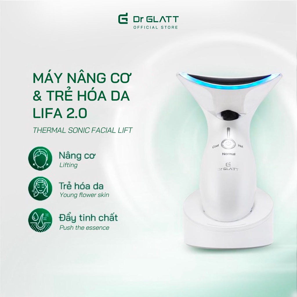 [Mã DRGLATT10 giảm 100k đơn 0đ] Máy nâng cơ mặt massage chống nhăn tăng sinh collagen trẻ hoá da DR GLATT LIFA 2.0