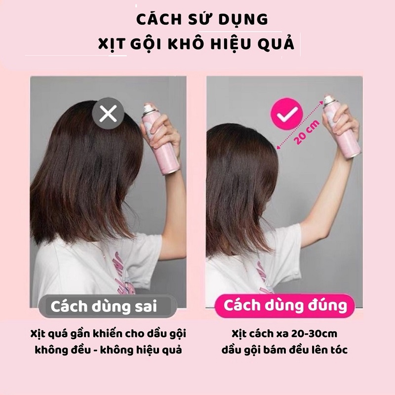 Dầu gội khô ISSY 150ml dạng xịt an toàn không cần nước dùng cho nam, nữ không bết dính tóc nội địa Trung