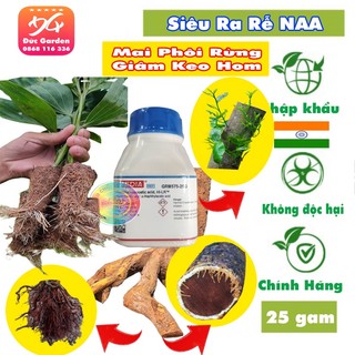 Thuốc kích thích ra rễ cực mạnh NAA lọ 25gam nhập khẩu Ấn Độ - Chuyên phục hồi mai suy, mai yếu, mai phôi,cây công trình