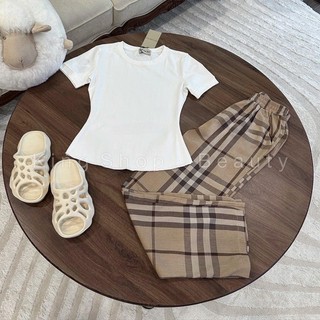 Set Quần Kẻ Mix Áo Thun L1