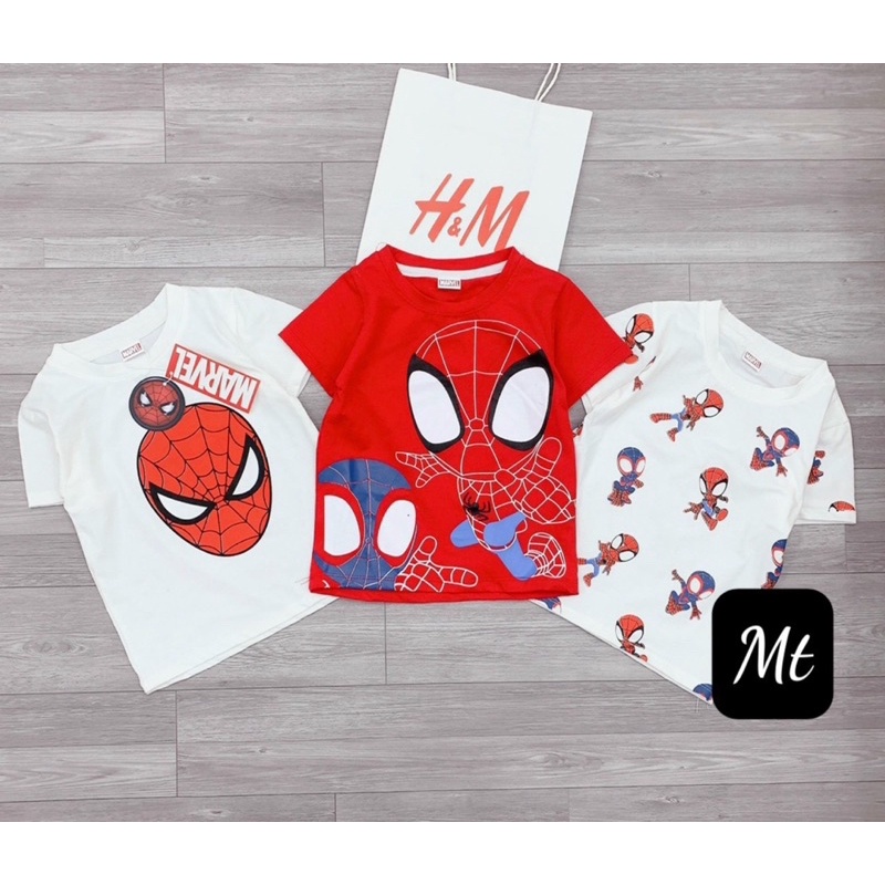 set 3 áo thun hình siêu nhân trắng đỏ cho bé