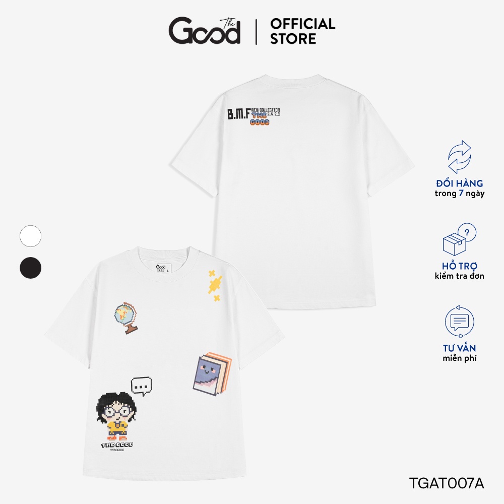 Áo Phông THE GOOD "Bookworm Tee" Form Oversize, Áo Phông Form Rộng Cho Nam Nữ In Họa Tiết Hoạt Hình