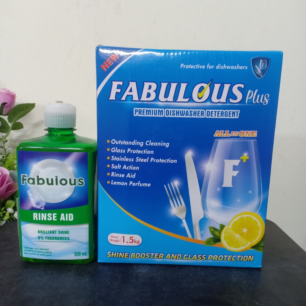 Nước Làm bóng Bóng Fabulous NK + Bột rửa bát 1,5kg