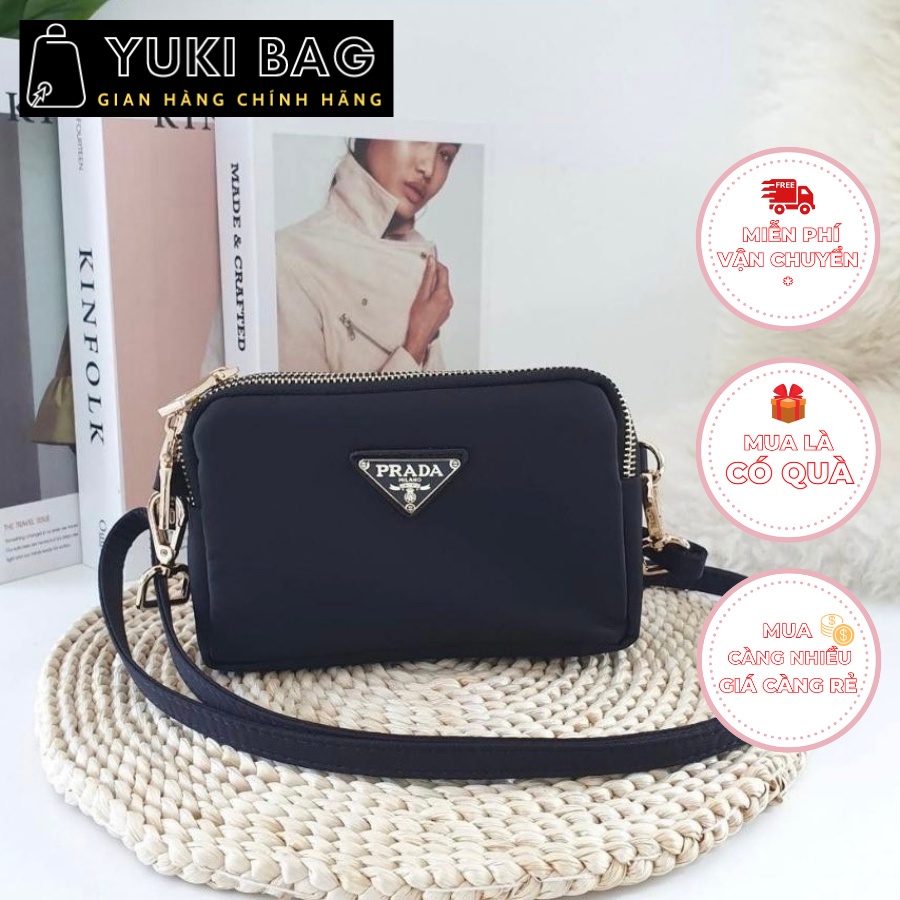 Ví nữ dài cầm tay 3 ngăn Yuki Bag, đựng thẻ, điện thoại, túi đeo chéo đi chơi, học, da đẹp cao cấp size 20cm YB110