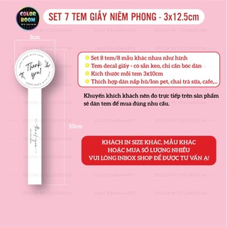 Set 8 Tem Giấy Niêm Phong - Size 3x10cm