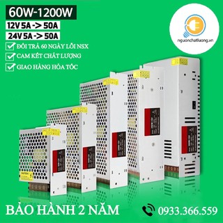 Nguồn Tổ Ong 12V/24V 5A 10A 25A cho camera, Led, Tủ điện công nghiệp,motor, plc và các thiết bị sử dụng điện áp 12V/24V
