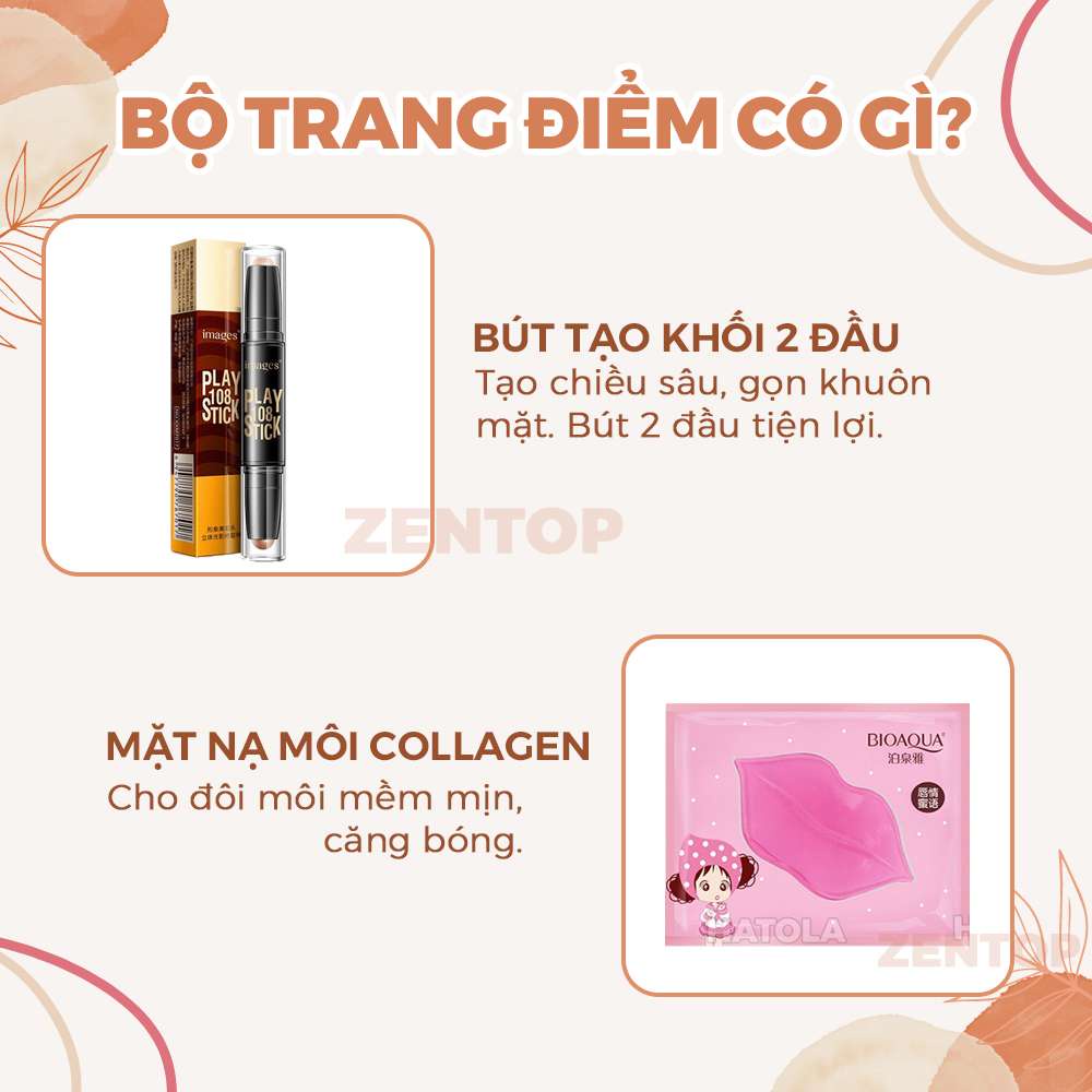 Bộ trang điểm đầy đủ 15 món cơ bản từ a-z bộ trang điểm cá nhân đa năng tiện lợi Zentop.