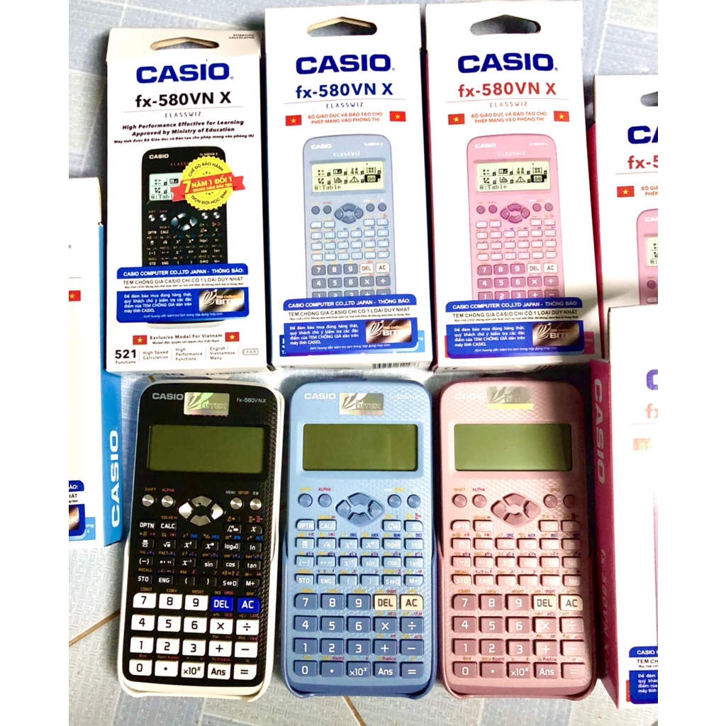 Máy tính cầm tay Casio 580vnx, máy tính cầm tay CASIO FX 580 VNX hàng Thái Lan, máy tính 580 VNX bảo hành 1 năm, 580vnx