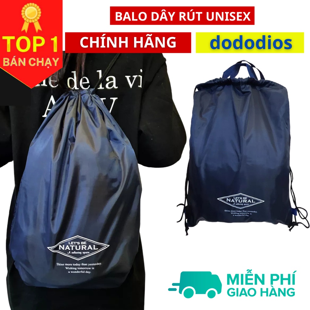 Balo dây rút unisex gấp gọn vải dù chống thấm nước - Chính hãng dododios