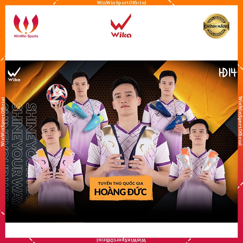 Giày bóng đá Wika Hoàng Đức (HĐ14) form giày ôm chân, đế êm trợ lực