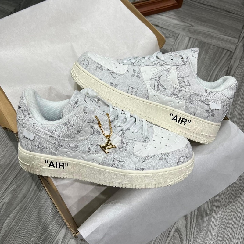 Giày thể thao AF1 LV đen, xám  Giầy sneaker air force one mix lv xám,đen họa tiết cực chất