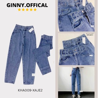 Quần Jean Nữ Baggy KHA-009 Hack Dáng | 9 Tấc Cạp Cao | Hot Trend | GINNY.OFFICAL