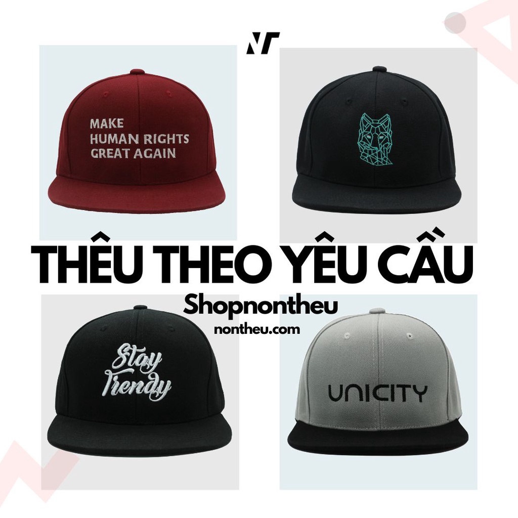 MŨ SNAPBACK/ mũ lưỡi thẳng/ mũ lưỡi trai trẻ trung năng động [Shopnontheu]