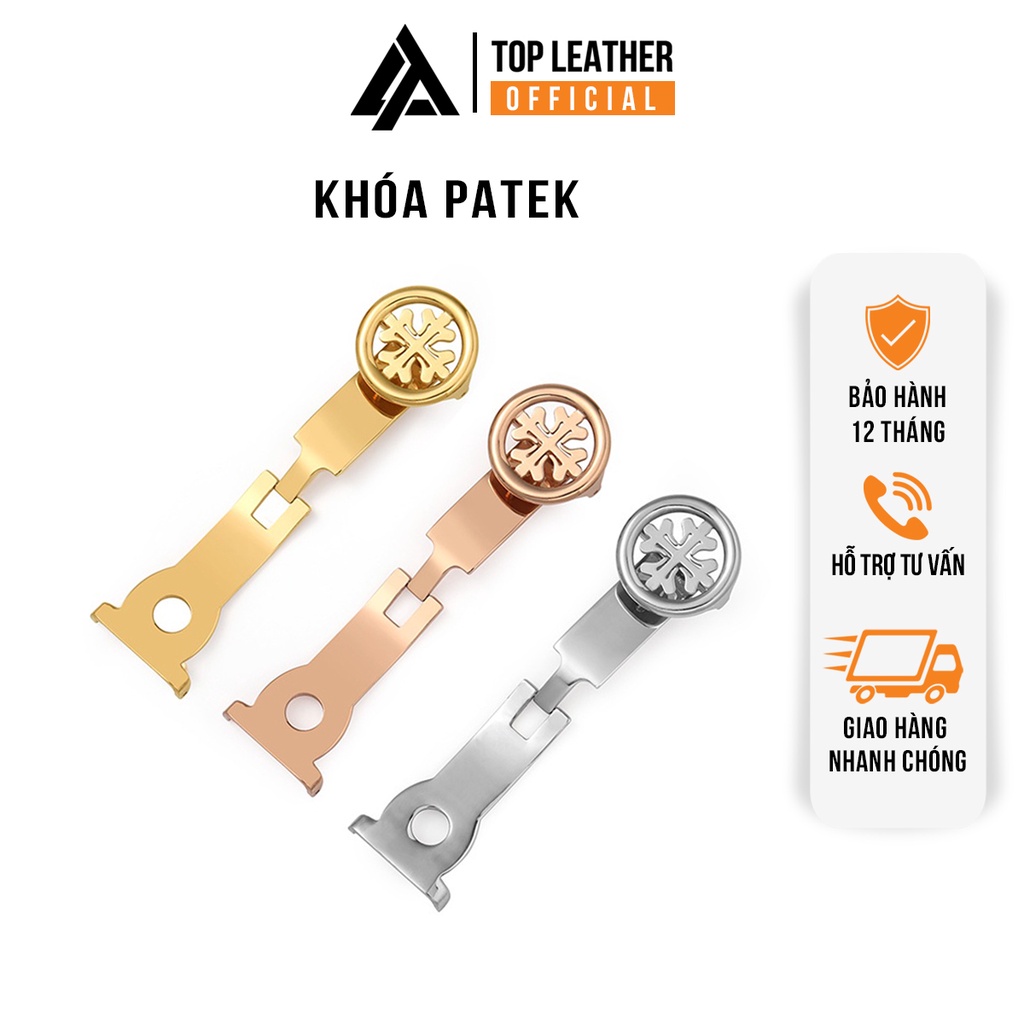 Khóa cài Patek Philippe thép không gỉ phụ kiện cao cấp dành cho đồng hồ Top Leather