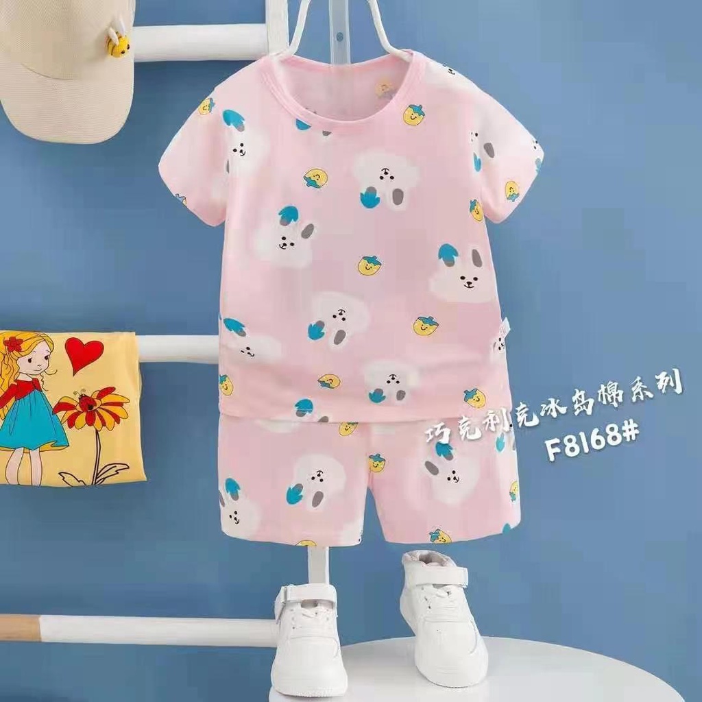 Đồ bộ xuất hàn QiQi cho bé gái – Cotton 4 chiều