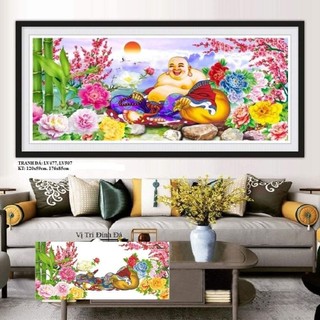 Tranh đính đá phật di lạc KT:176x85cm , Tranh chưa đính đá và chưa khung