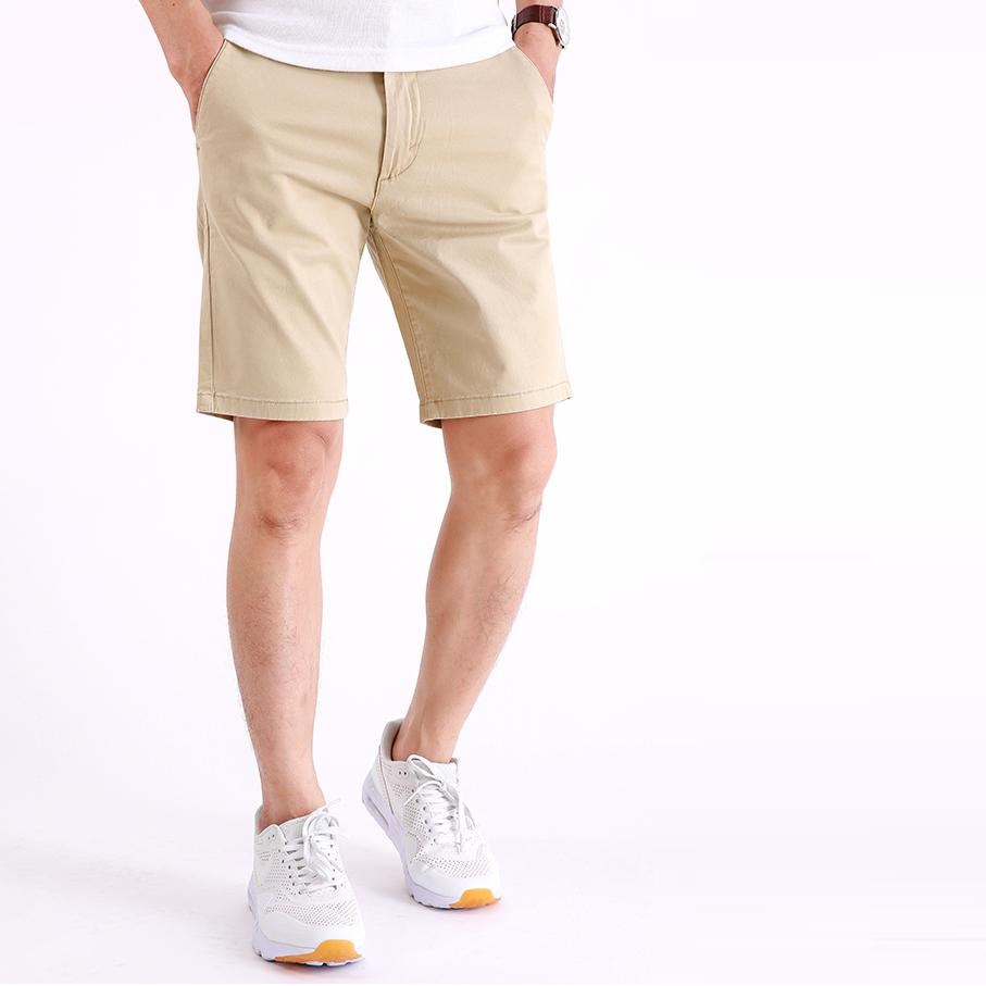 Quần Short Kaki - Doki cao cấp màu kem, quần sooc nam chất co giãn thoải mái, quần short nam cotton thoáng mát