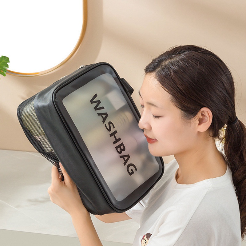 Túi đựng mỹ phẩm, đồ trang điểm, vật dụng cá nhân du lịch trong suốt đa năng chống thấm nước dung tích lớn dành cho nữ