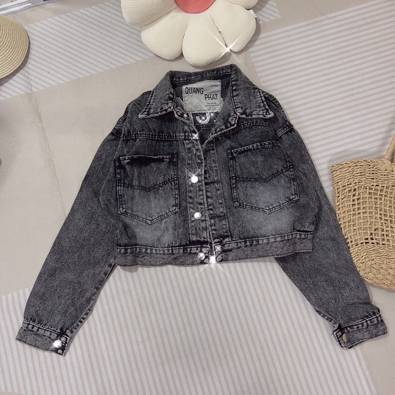 ÁO KHOÁC JEAN CROPTOP CHỮ XINH Ạ