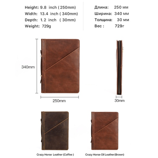 Túi Da Thật Đựng Laptop 13.3 inch Air M1 Mac Pro 13.3 '' Có Khóa Kéo Tiện Dụng