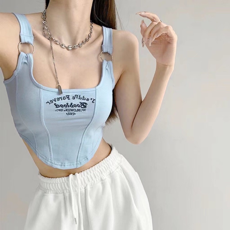 Áo Bra Nữ 2 Dây Dáng Lửng Vạt Yếm Có Đệm Ngực Trend Mới 1991