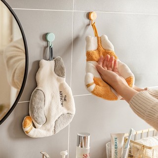 Khăn lau tay nhà bếp dễ thương, khăn lau tay nhà tắm thấm hút nước tốt, hình mèo xinh xắn