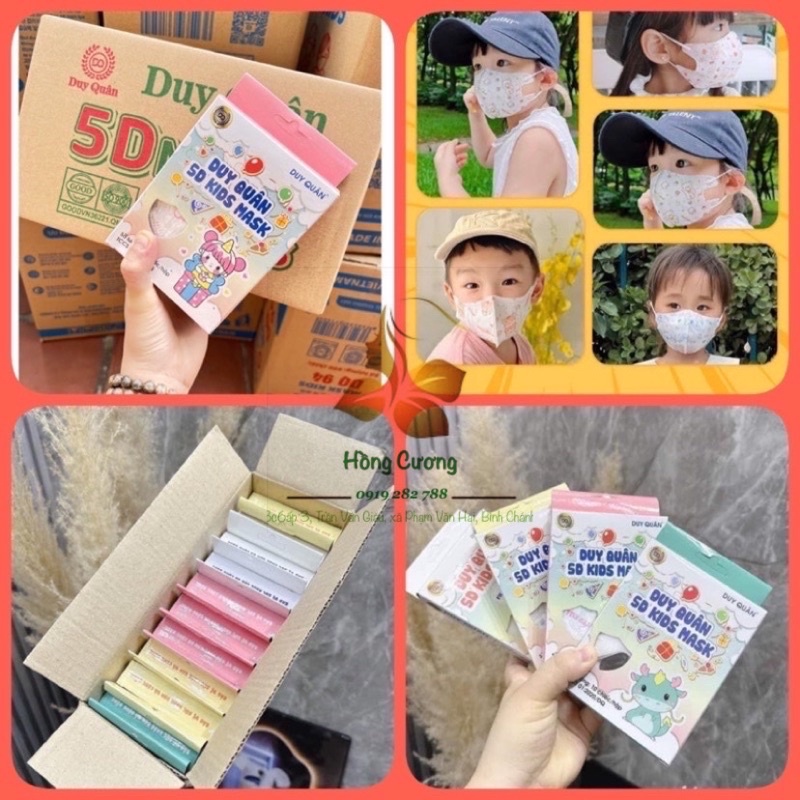 Khẩu trang em bé 5D Duy Quân-Thùng 100 cái