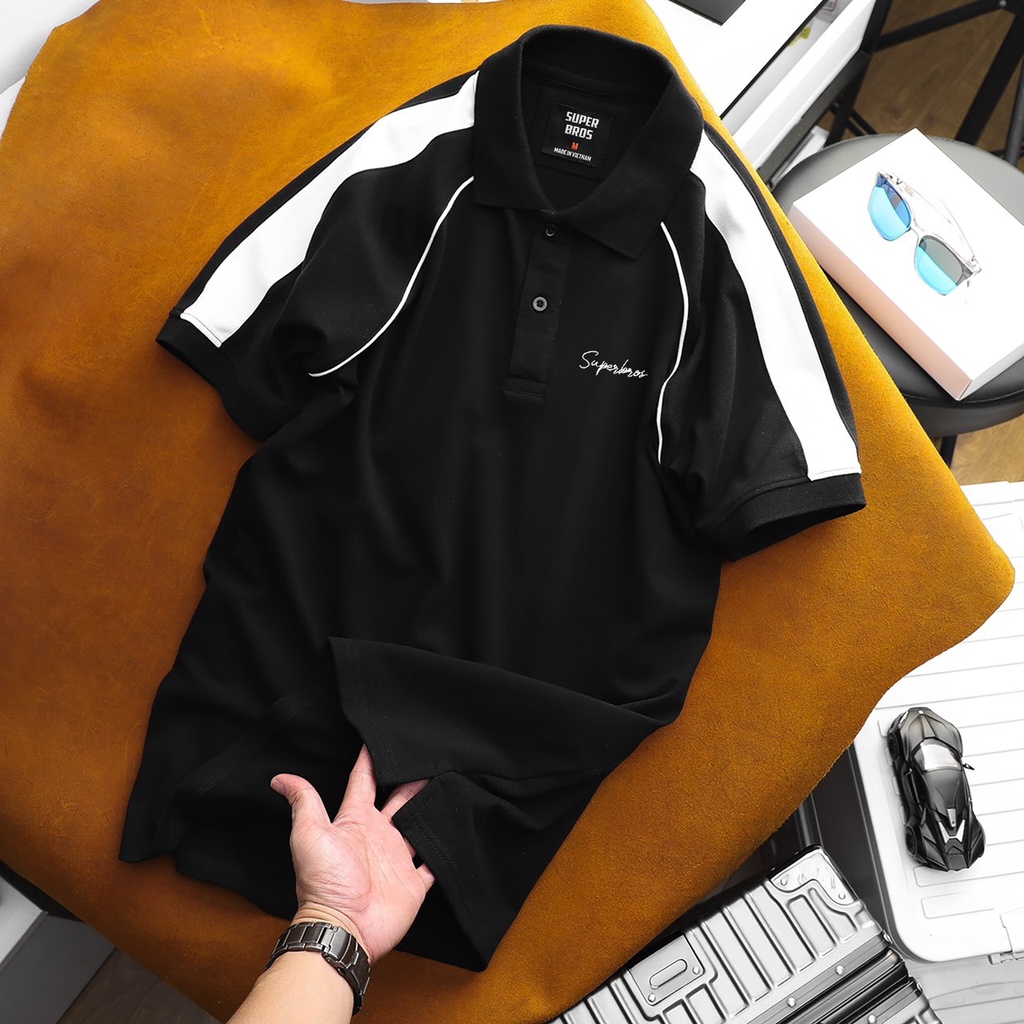 Áo thun polo phối viền