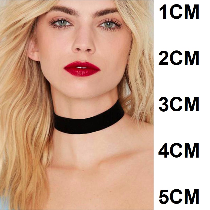 Dây chuyền nữ vòng cổ choker vải nhung mềm màu đen nhiều size phong cách Hàn Quốc cao cấp