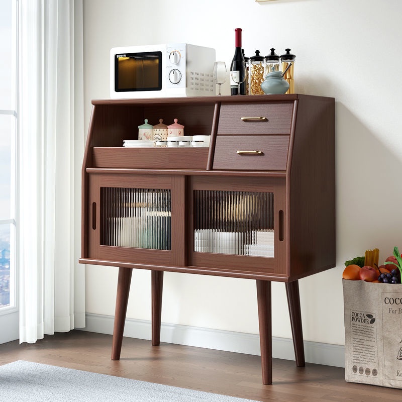 Kệ treo tường tích hợp tủ gỗ đặc kiểu Bắc Âu dùng cho gia đình