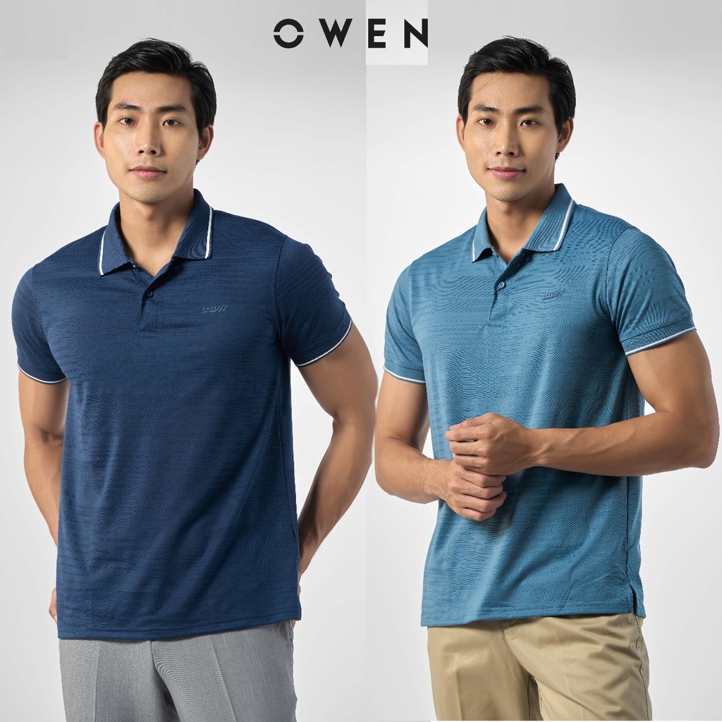 OWEN - Áo Polo nam Owen chất thun lạnh màu xanh - Áo thun nam ngắn tay có cổ