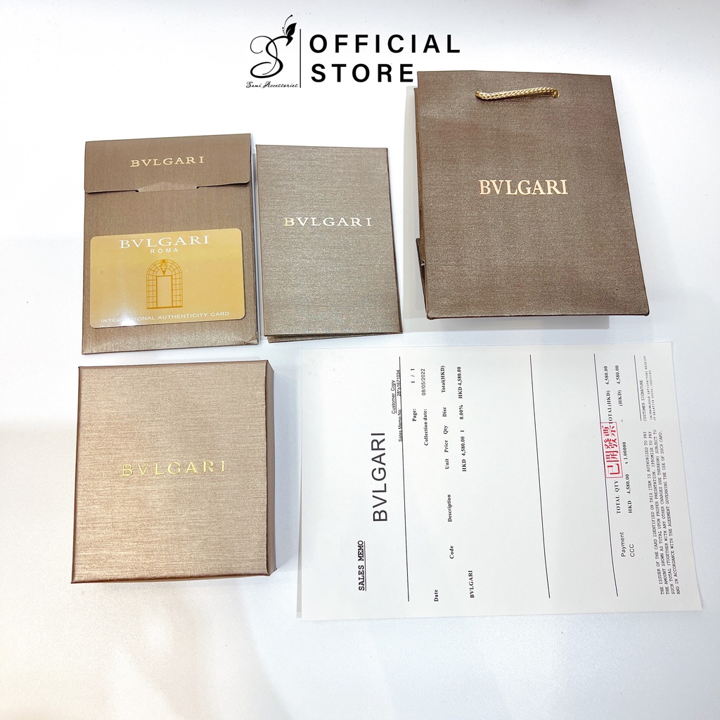 Set hộp đựng vòng tay, dây chuyền, lắc tay, choker Sami hộp trang sức mang thương hiệu nổi tiếng BVLGARI làm quà tặng