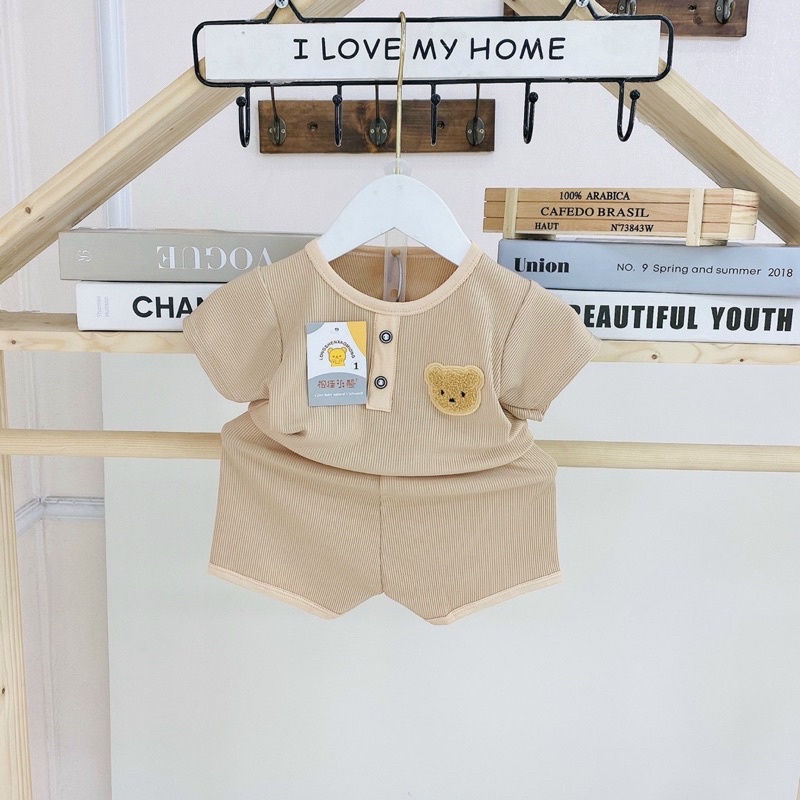 Bộ tăm thêu gấu nổi cho bé trai, bé gái, tăm lạnh siêu mát, ảnh thật shop chụp