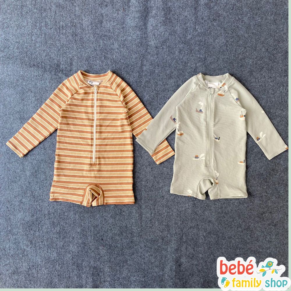 Đồ bơi bé trai liền thân khoá kéo dài tay 3-19kg đồ bơi cho bé xuất dư - BTH