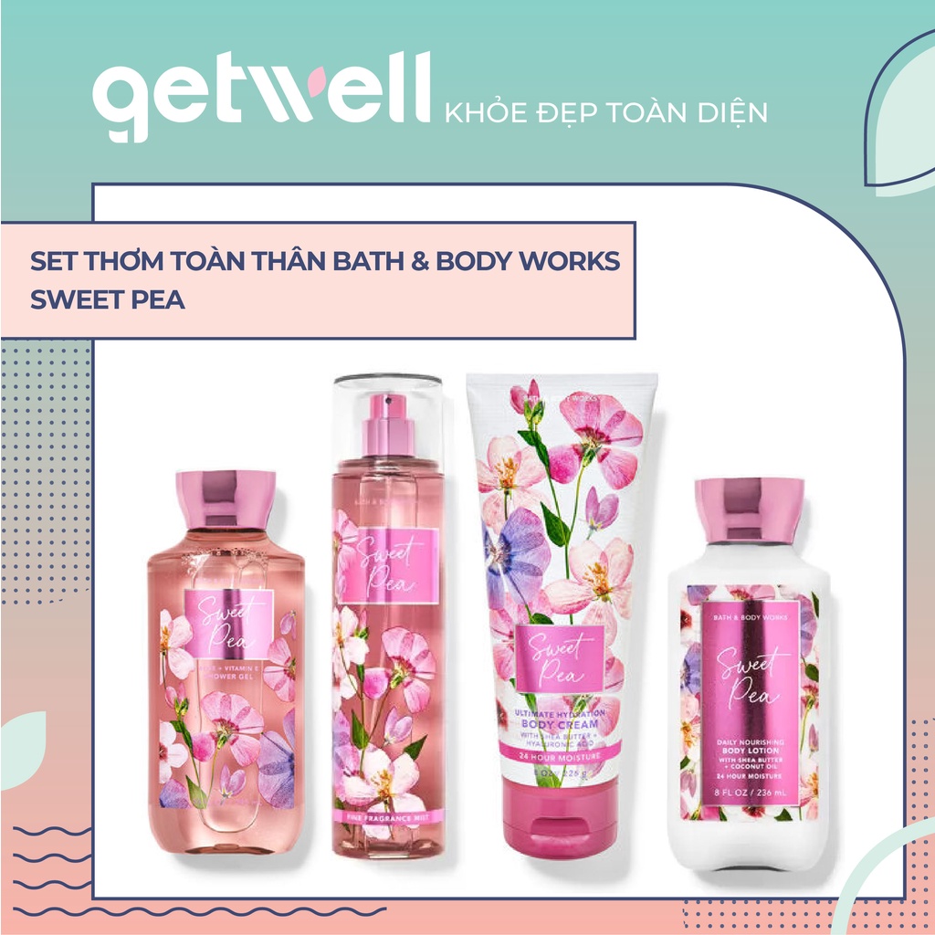 SWEET PEA | Sản Phẩm Tắm Dưỡng Xịt Thơm Toàn Thân Bath & Body Works