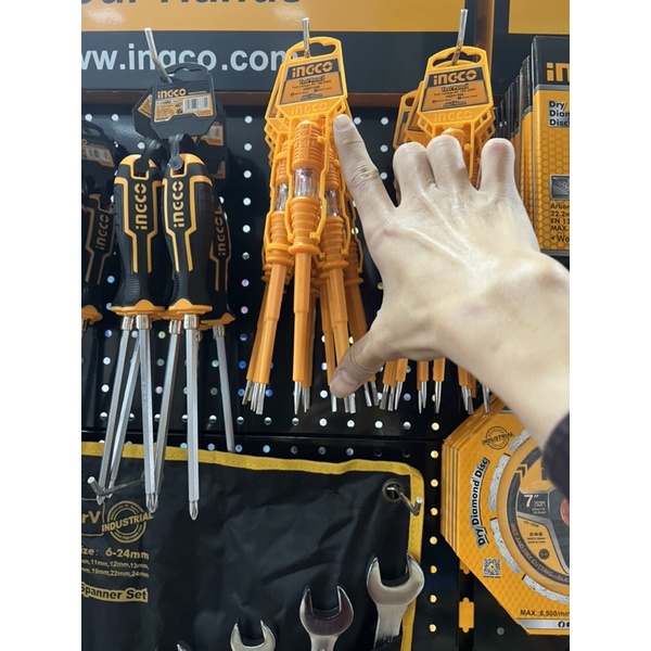 Bút thử điện có đèn INGCO 140mm HSDT1408 Và 190mm HSDT1908