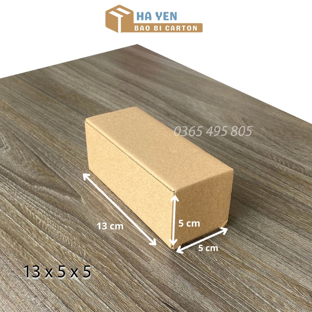 5 x 5 x 13 cm - Combo 100 Hộp carton đóng hàng nắp gài 13x5x5 cm