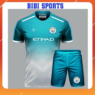 Áo đá bóng in tên,đồ đá banh thun lạnh MC Manchester city BIBI SPORT chuẩn thi đấu thấm hút mồ hôi cực đẹp 2022-2023