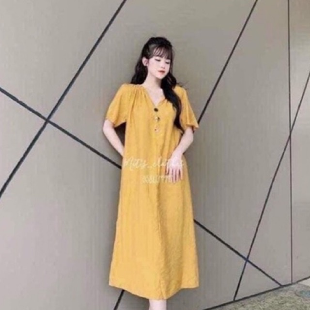 (Có size 40-100kg)Váy bầu,đầm bầu thiết kế cổ chữ V chất miễn chê ạ