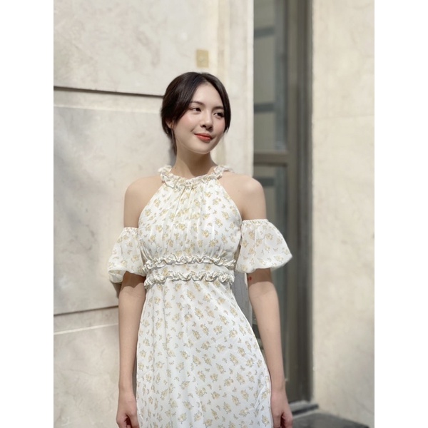 ELENA DRESS đầm hoa nhí bèo kèm tay rời Ebublio