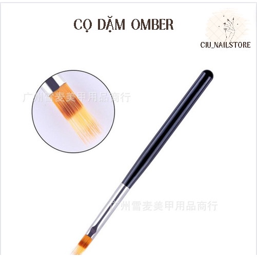 Cọ omber cán gỗ đầu dẹp CIU_NAILSTORE