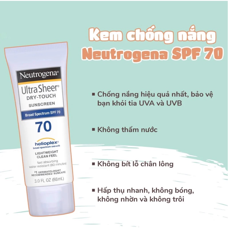 Kem Chống Nắng Neutrogena Ultra Sheer Dry Touch Sunscreen SPF 70 88ML