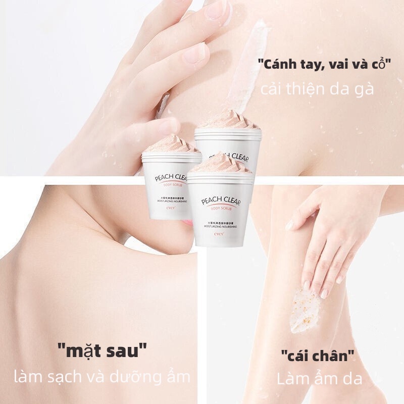 Kem Tẩy Da Chết Heyxi Toàn Thân đào sáng da, Tẩy tế bào chết Body Scrub Peach cải thiện da viêm lông, Moisturizing 200gr | BigBuy360 - bigbuy360.vn
