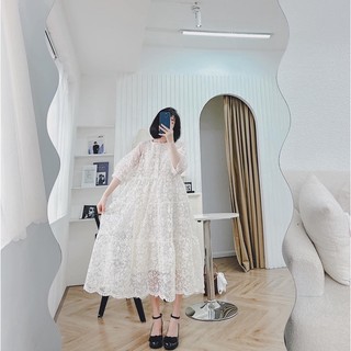 Rập giấy thiết kế, rập giấy đầm váy midi nữ dáng dài nhún tầng, thân trên khuy cúc, Rập giấy A0 cắt sẵn